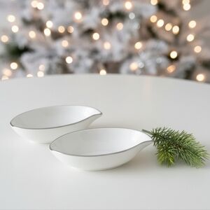Lenox Platinum Trim Leaf Trinket Dishes Set of 2